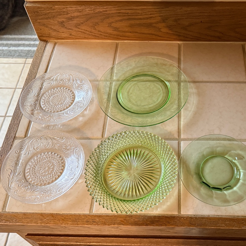 Set of Vintage Glass Plates